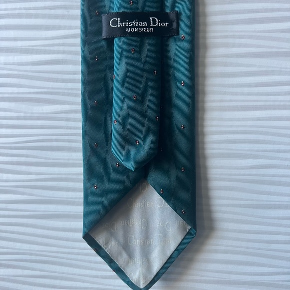 Authentic Christian Dior Men’s Tie With Dior Embroidered Logo 55” L x 3-1/2” W - Picture 4 of 13